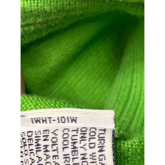 VTG IZOD Womens XL Preppy Argyle Zip Cardigan Bright Green Cotton Sweater - Picture 10 of 14